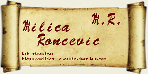 Milica Rončević vizit kartica